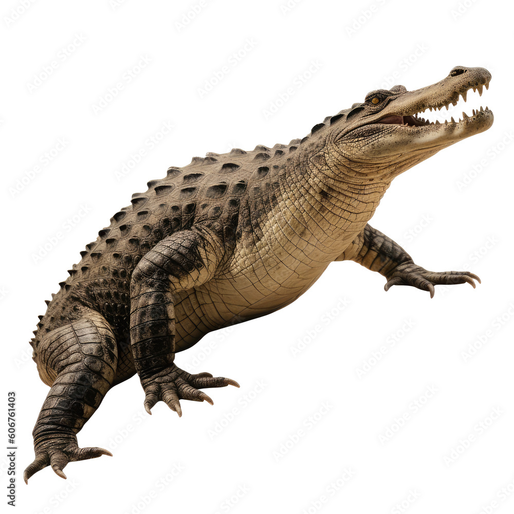 Naklejka premium crocodile looking isolated on white