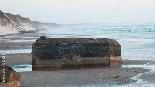 Second World War bunker at the coast of Skagen town, Denmark photo