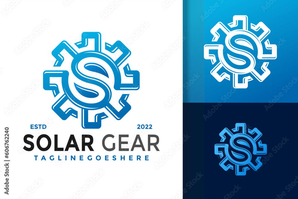 Vector illustration of a modern logo with an S letter great for solar energy companies Vector illustration of a modern logo with an S letter great for solar energy companies