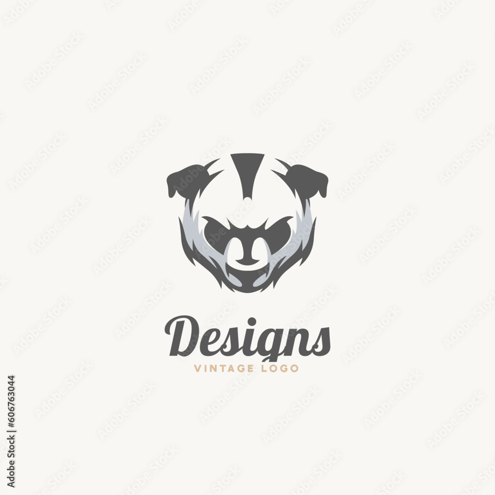 panda head vector logo inspiration
