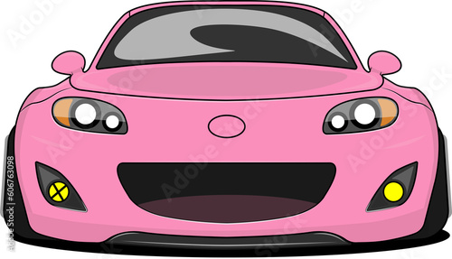 Slika na platnu Cute pink car