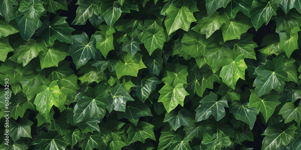 A wallpaper of green ivy leaves - obrazy, fototapety, plakaty 
