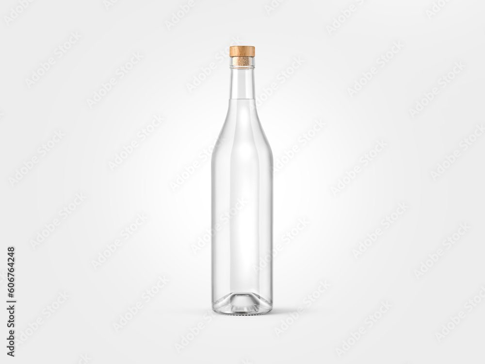 Bottle of vodka, white rum, liqueur or alcoholic beverage transparent, mockup with isolated background to be cut out, which can be used for label project presentations. Bottle of vodka, white rum, liqueur or alcoholic beverage transparent, mockup with isolated background to be cut out, which can be used for label project presentations.