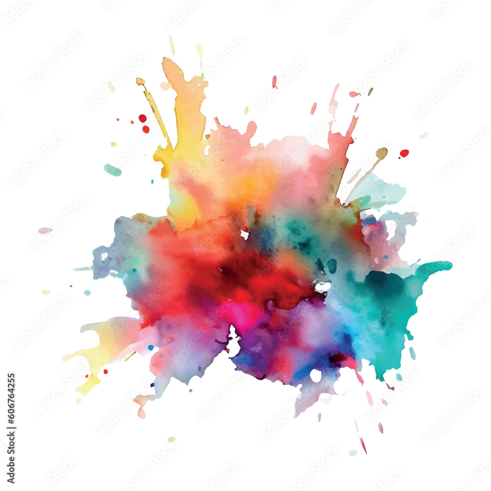Colorful ink splash brush, abstract  paint splatter background
