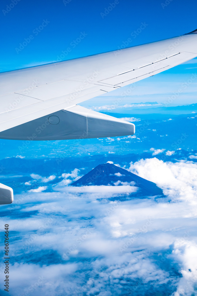 飛行機から見える景色 (富士山)