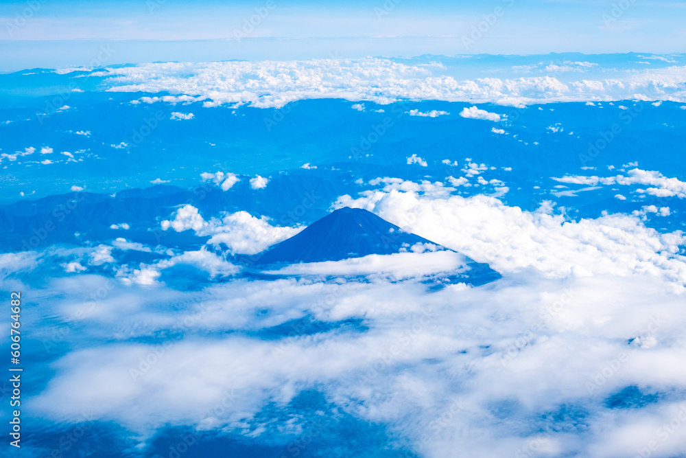 飛行機から見える景色 (富士山)