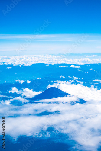 飛行機から見える景色 (富士山)