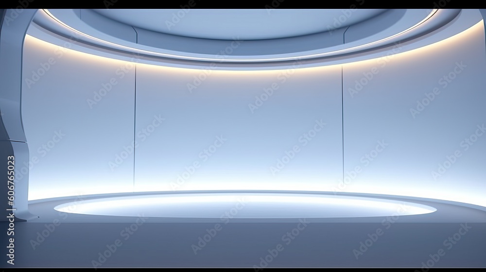 Universal abstract futuristic gray blue background with built in lighting for product presentation