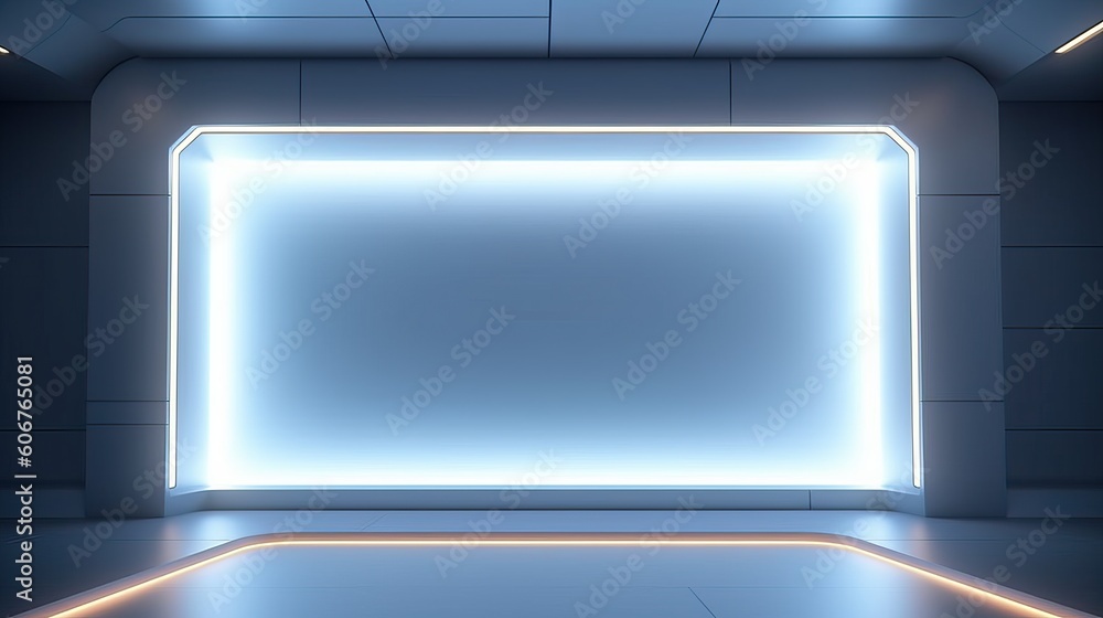 Universal abstract futuristic gray blue background with built in lighting for product presentation Universal abstract futuristic gray blue background with built in lighting for product presentation