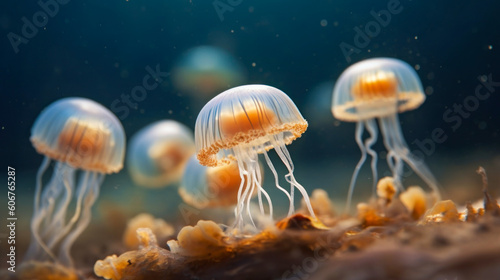 Fantasie-Jellyfish in the sea