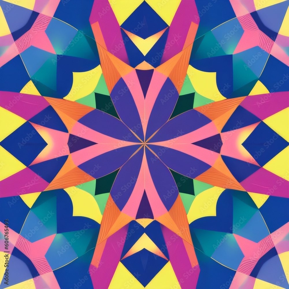 abstract background with geometric patterns and vibrant colors, Generated Ai 
