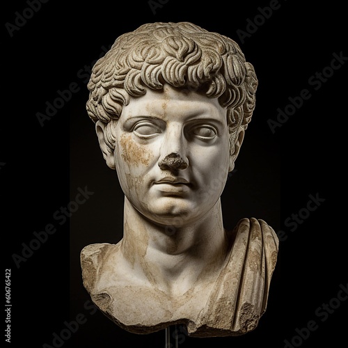 marble statue face, antic grec and roman style
