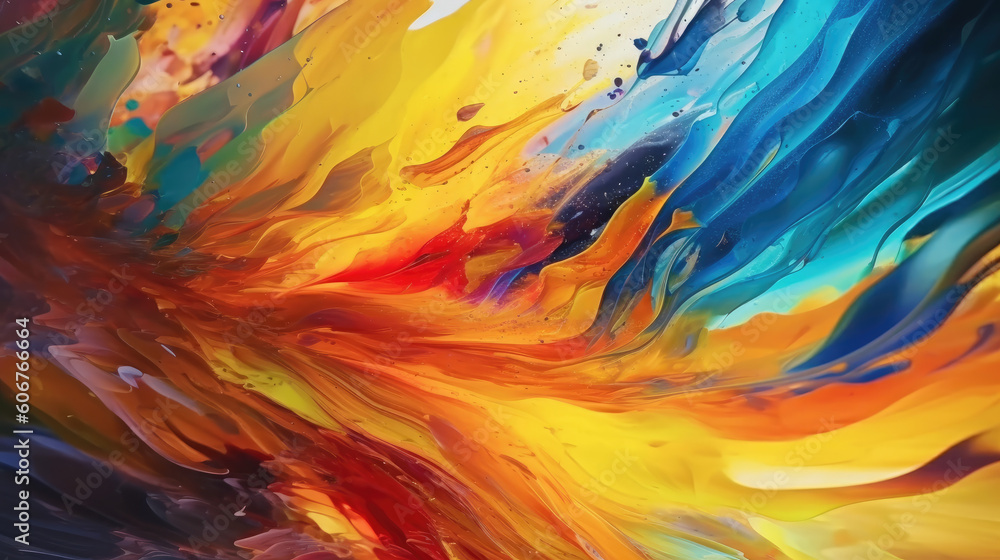 Capture the vibrant colors and mesmerizing movements of the abstract painting in a super-realistic photograph that conveys the energy and dynamism of the artwork Capture the vibrant colors and mesmerizing movements of the abstract painting in a super-realistic photograph that conveys the energy and dynamism of the artwork