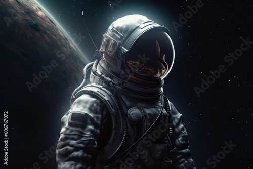 Ai illustration of man in space, Generative ai © Marius