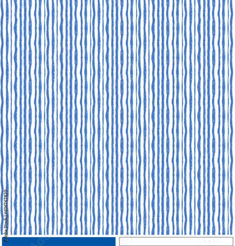Blue and White Vertical Textured Stripe Seamless Vector Repeating Pattern