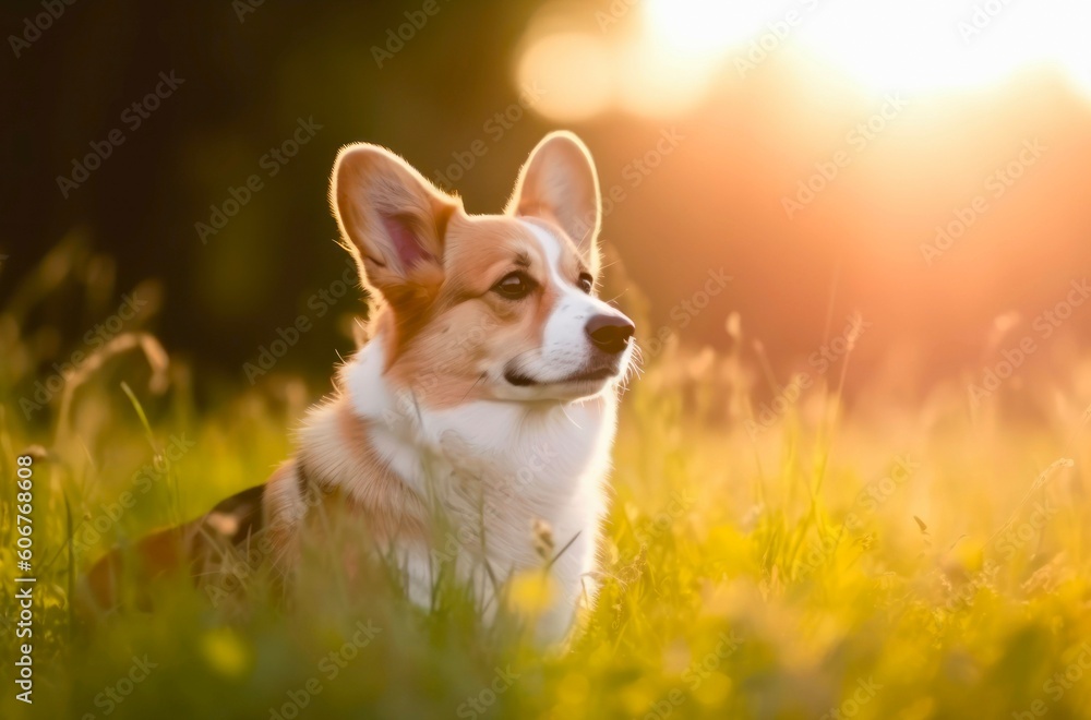 Pembroke Welsh Corgi dog. Generative AI. Pembroke Welsh Corgi dog. Generative AI.