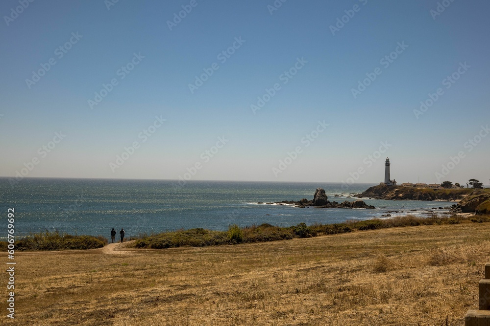 Beautiful shot of Pigeon Point Lighthouse on Pacific coast of California