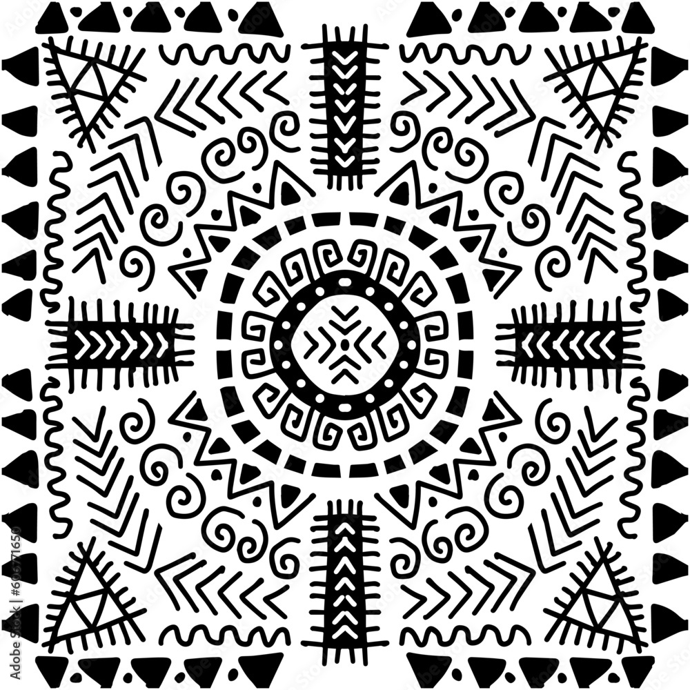 Hand drawn ethnic seamless pattern background. Hand drawn ethnic seamless pattern background.