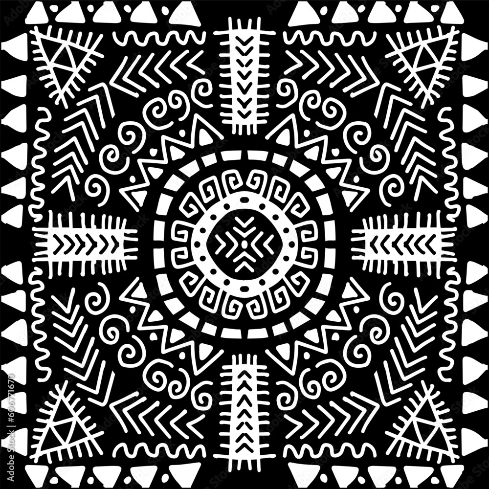 Hand drawn ethnic seamless pattern background. Hand drawn ethnic seamless pattern background.
