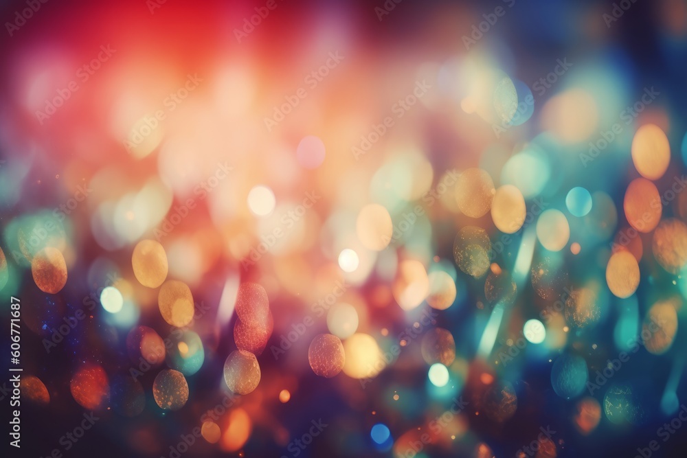 Soft focus background with blurred lights or bokeh effect, Generative ai
