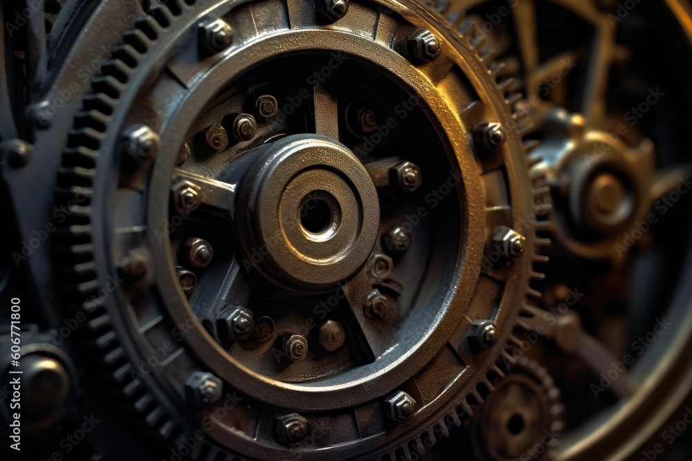 The combination of mechanical textures and atmospheric tones. Generative AI The combination of mechanical textures and atmospheric tones. Generative AI