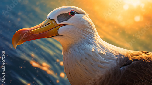 close up of a albatross created with Generative AI technology