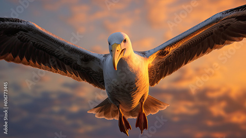 close up of a albatross created with Generative AI technology photo