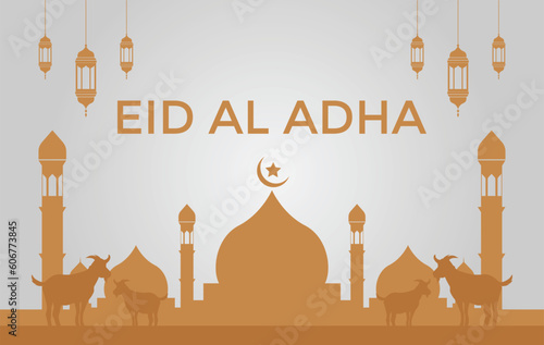 Eid Al Adha festival. Greeting card background for Eid Al Adha post