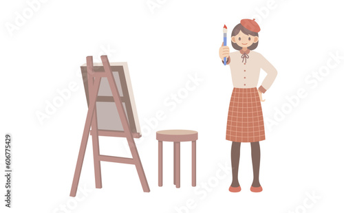 芸術の秋を楽しむ女性