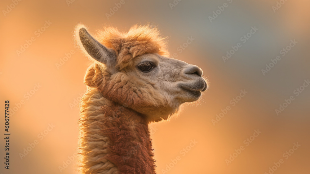 Obraz premium close up of a llama created with Generative AI technology
