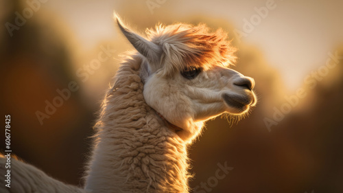 close up of a llama created with Generative AI technology