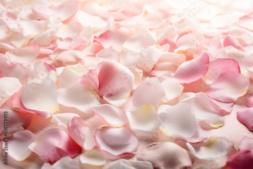 Soft pink and white abstract background with rose petals  Generative ai