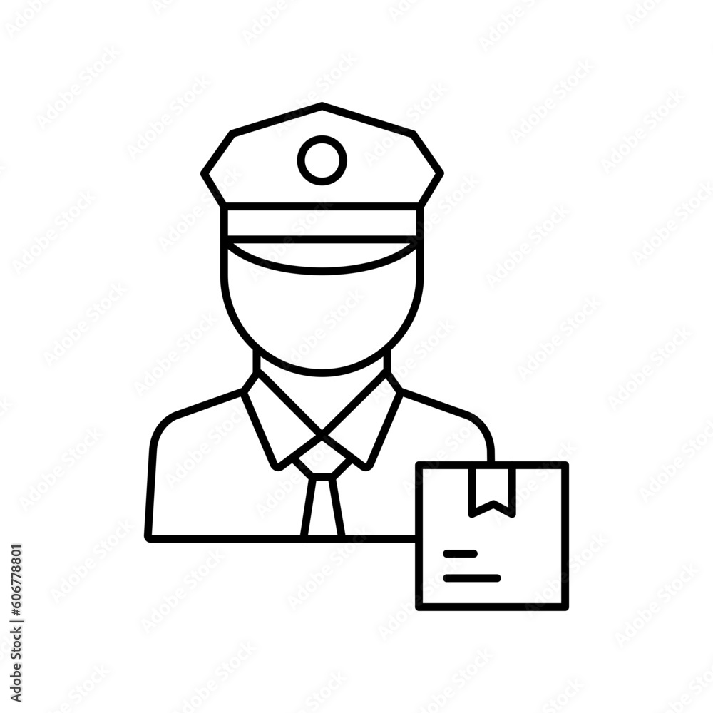 Mailman Outline Vector Icon that can easily edit or modify

