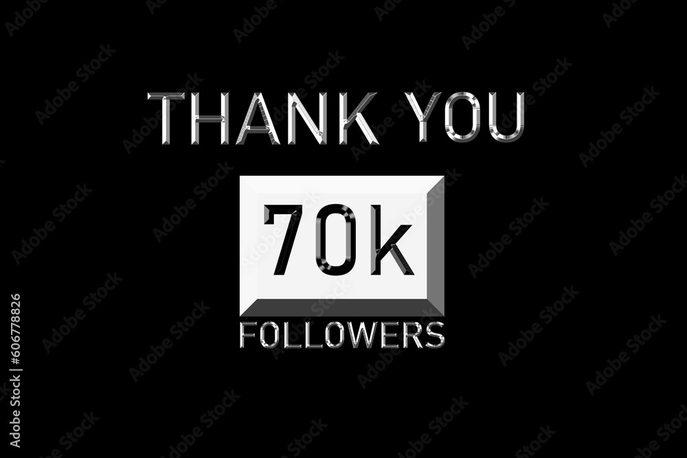 Thank you followers peoples, 70 k online social group, happy banner celebrate, Vector illustration