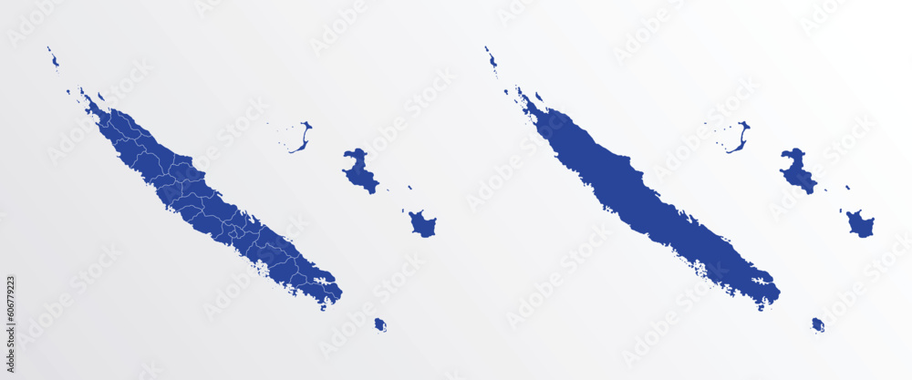 New Caledonia map vector illustration. blue color on white background ...