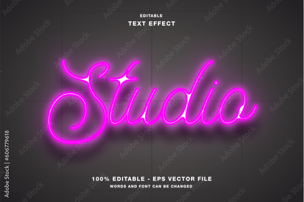 Studio Neon Glow Editable Text Effect Studio Neon Glow Editable Text Effect