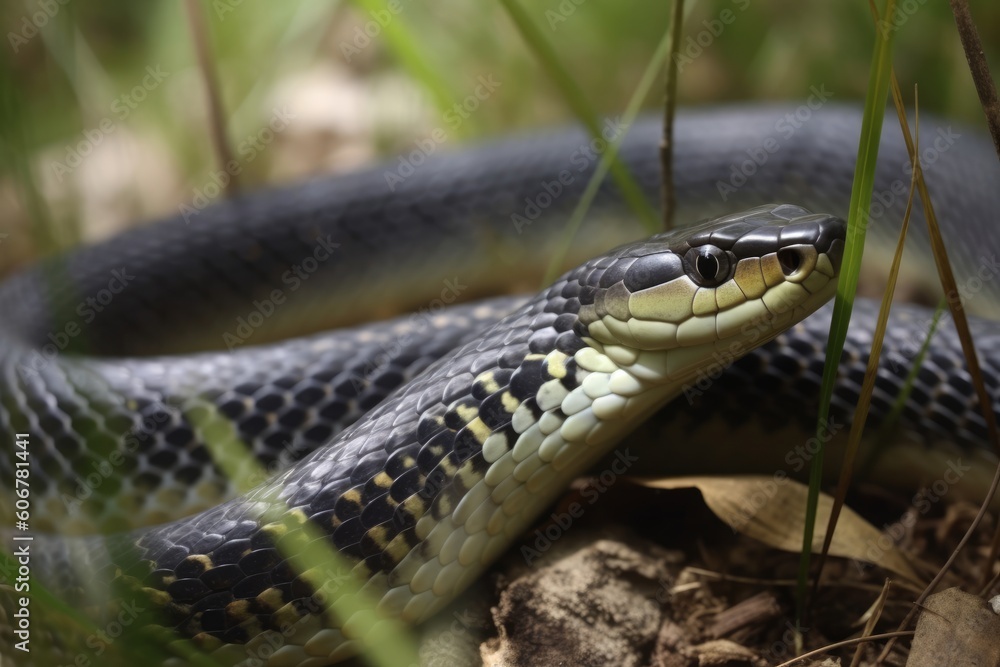 Snake in natural habitat Dolichophis caspius, Generative ai Snake in natural habitat Dolichophis caspius, Generative ai