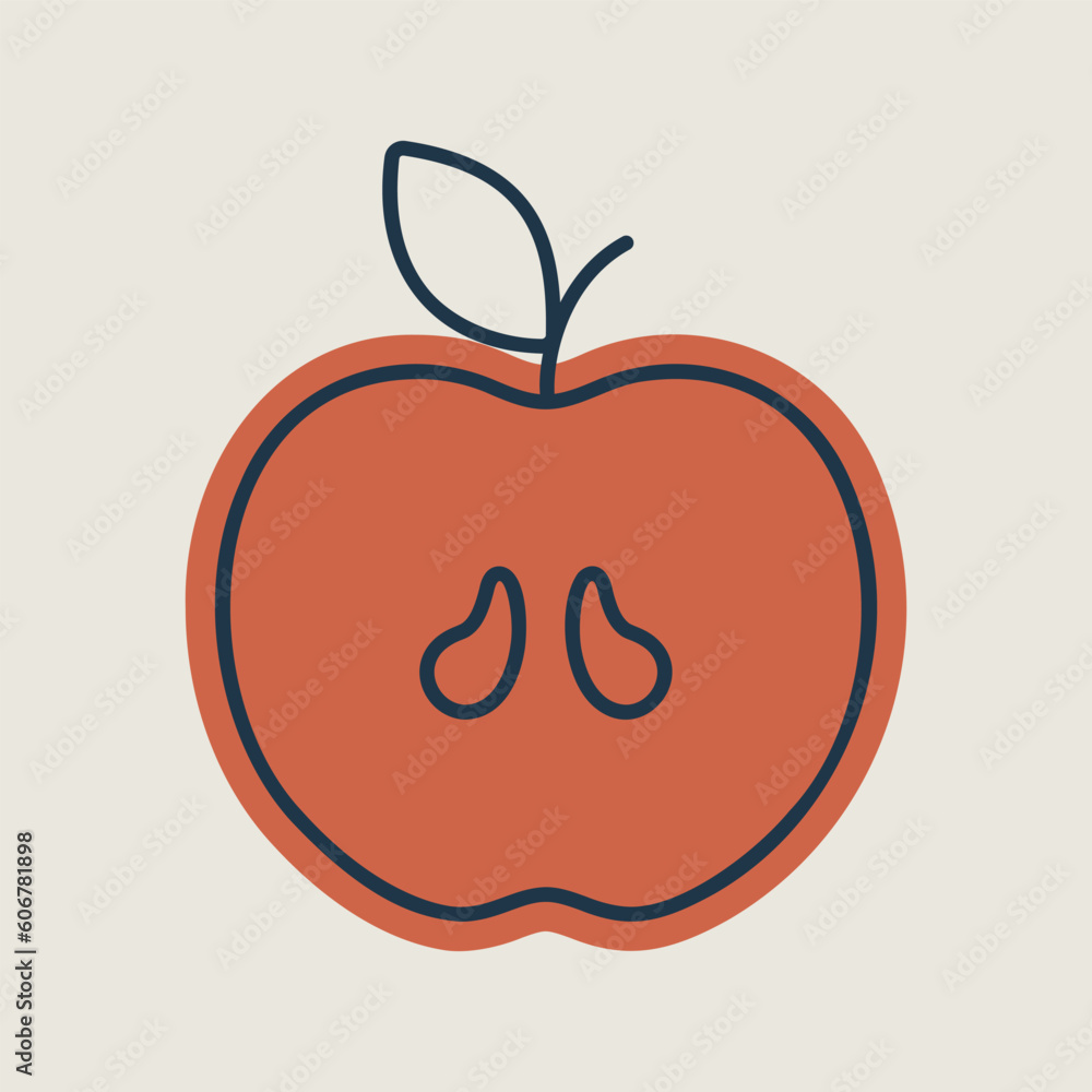 Apple isolated design vector icon. Fruit sign Apple isolated design vector icon. Fruit sign