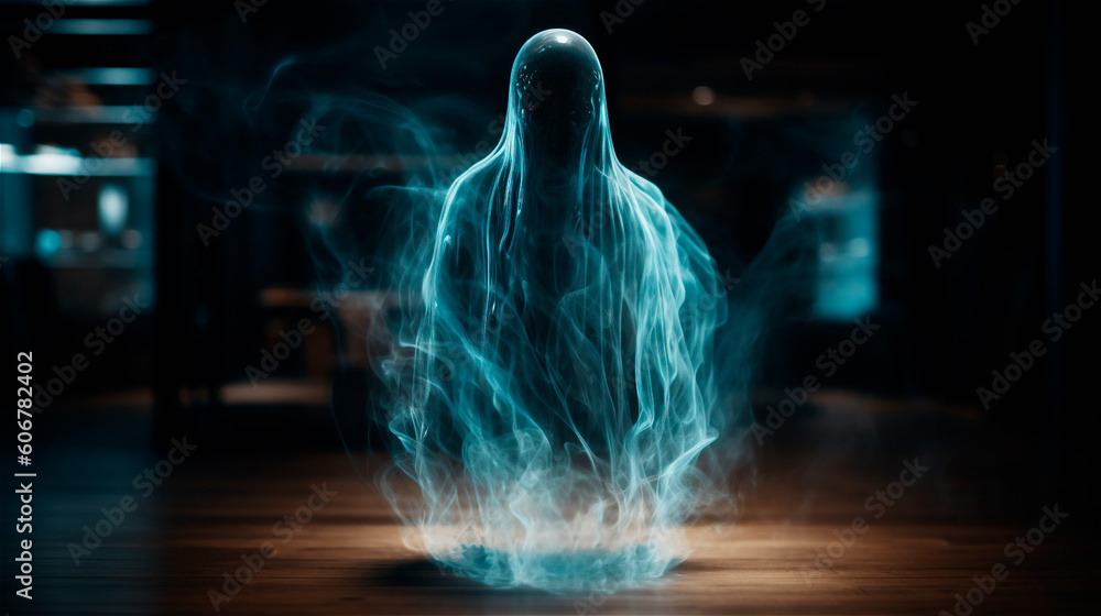a mist in the room that takes the form of a ghost, generative AI a mist in the room that takes the form of a ghost, generative AI