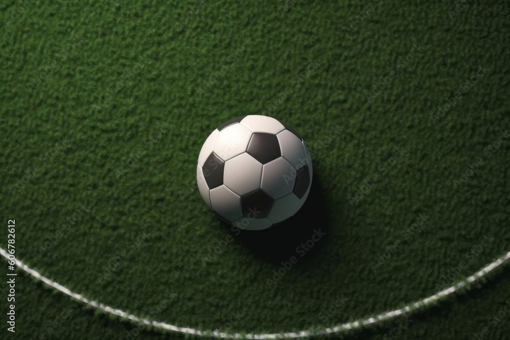 Soccer ball on grass background, Generative ai Soccer ball on grass background, Generative ai
