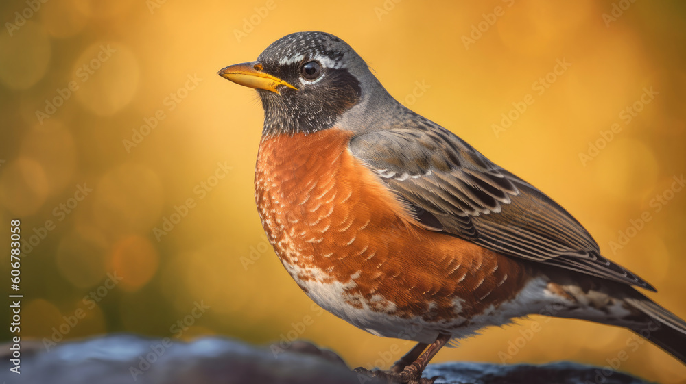 american robin bird created with Generative AI technology american robin bird created with Generative AI technology