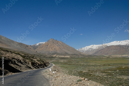 Road from ladakh to spiti valley  India.