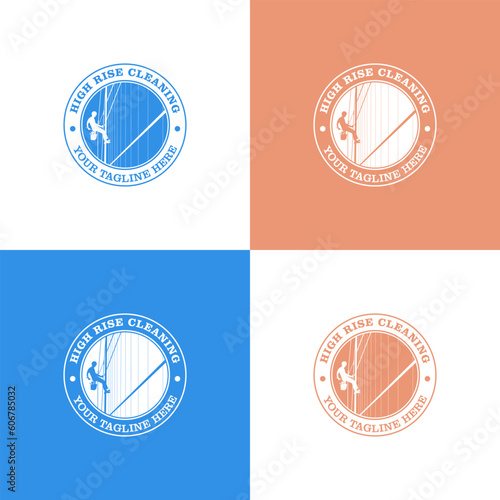 High rise cleaning logo design vector. Symbol icon of high rise cleaning. Suitable for your design need, logo, illustration, animation, etc.