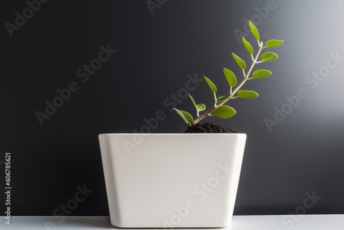 Small plant in a pot, Generative ai © Marius