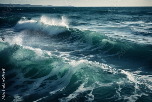Smooth ocean waves, Generative ai © Marius