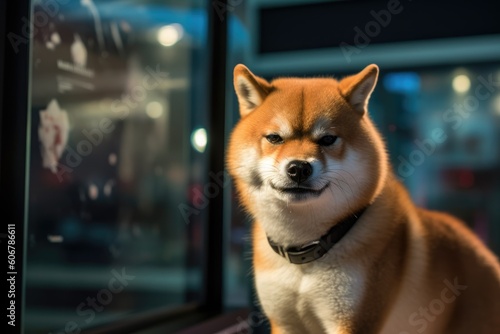 Cunning Shiba Inu in the trading room