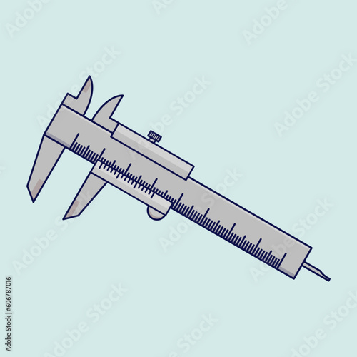 Vernier caliper icon illustration. isolated vernier caliper icon on plain background. Vector illustration