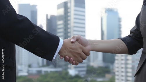 handshake between business partnership