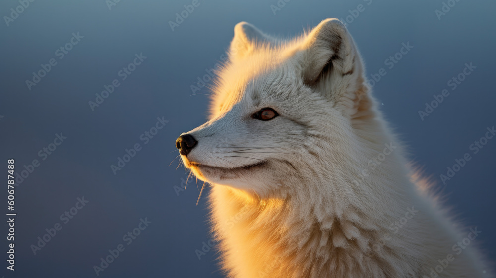 arctic fox in detailed view created with Generative AI technology arctic fox in detailed view created with Generative AI technology