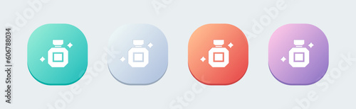 Perfume solid icon in flat design style. Bottle signs vector illustration.